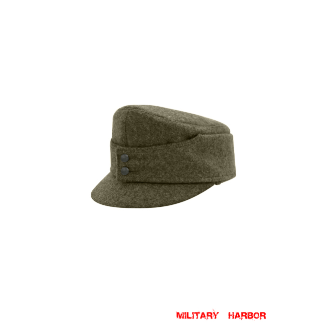 WWII German Gebirgsjager Bergmütze Brown Grey Wool Field cap