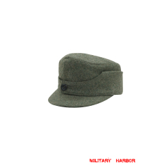 WWII German Gebirgsjager Single Button Bergmütze Field Grey Wool Field Cap