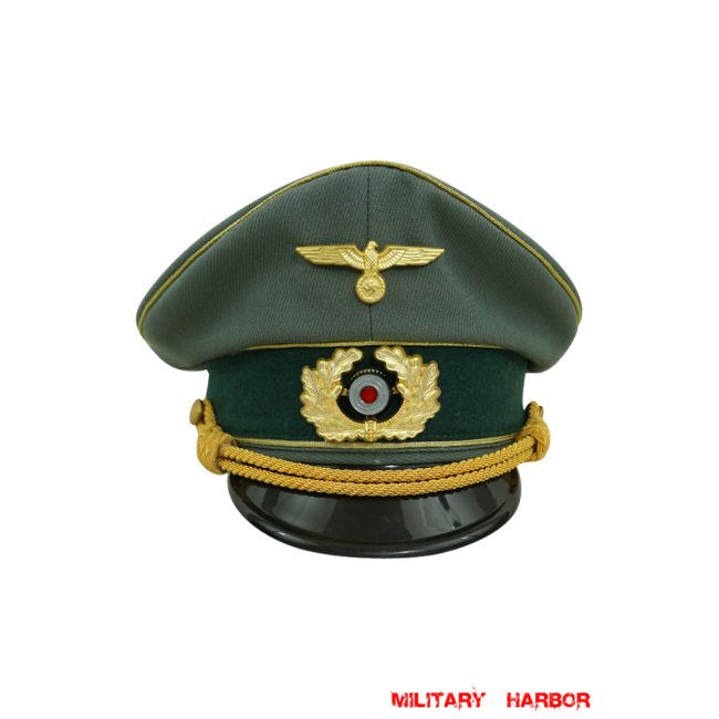 WWII German Heer General Gabardine visor cap with insignia