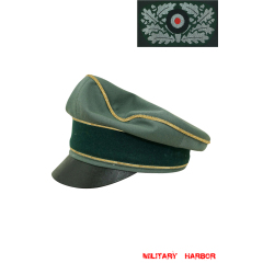 WWII German Heer General Gabardine Crusher visor cap with insignia
