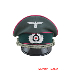 WWII German Heer Panzer officer Gabardine Visor Cap with insignia