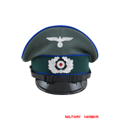 WWII German Heer Medical EM & NCO Gabardine Visor Cap with insignia