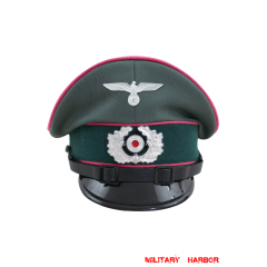 WWII German Heer Panzer EM & NCO Gabardine Visor Cap with insignia