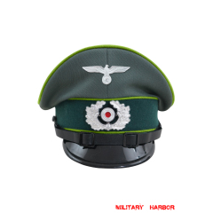 WWII German Heer Mountainer EM & NCO Gabardine Visor Cap with insignia