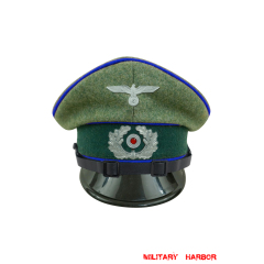 WWII German Heer Medical EM & NCO Wool Visor Cap with insignia