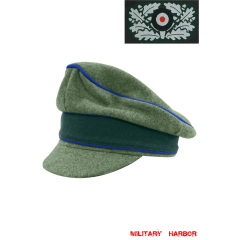 WWII German Heer M37 Wool Medical Crusher Visor Cap with insignia