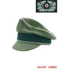 WWII German Heer M37 Wool Infantry Crusher Visor Cap with insignia
