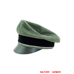 WWII German Waffen SS Officer wool Crusher Visor Cap
