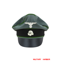 WWII German Waffen SS Gabardine Panzergrenadier Crusher Visor Cap with insignia
