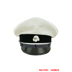 WWII German Allgemeine SS EM/NCO white cotton Visor cap with insignia