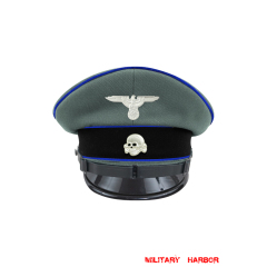 WWII German Waffen SS Medical EM/NCO Gabardine Visor cap with insignia