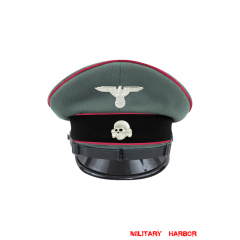 WWII German Waffen SS Panzer EM/NCO Gabardine Visor cap with insignia