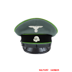 WWII German Waffen SS Mountainer EM/NCO Gabardine Visor cap with insignia