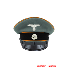 WWII German Waffen SS Field Police EM/NCO Gabardine Visor cap with insignia