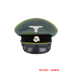 WWII German Waffen SS Signal EM/NCO Gabardine Visor cap with insignia