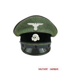 WWII German Waffen SS Pioneer EM/NCO Wool Visor cap with insignia