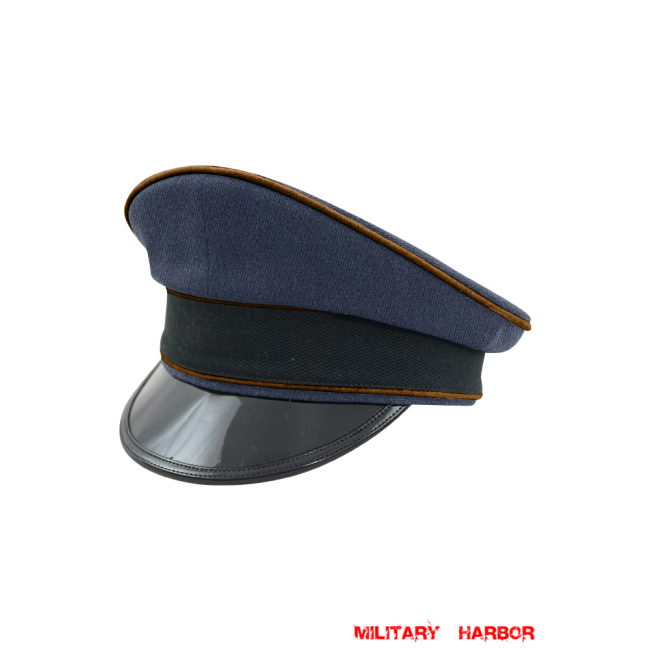 WWII German Luftwaffe Air Signals blue Gabardine Visor cap
