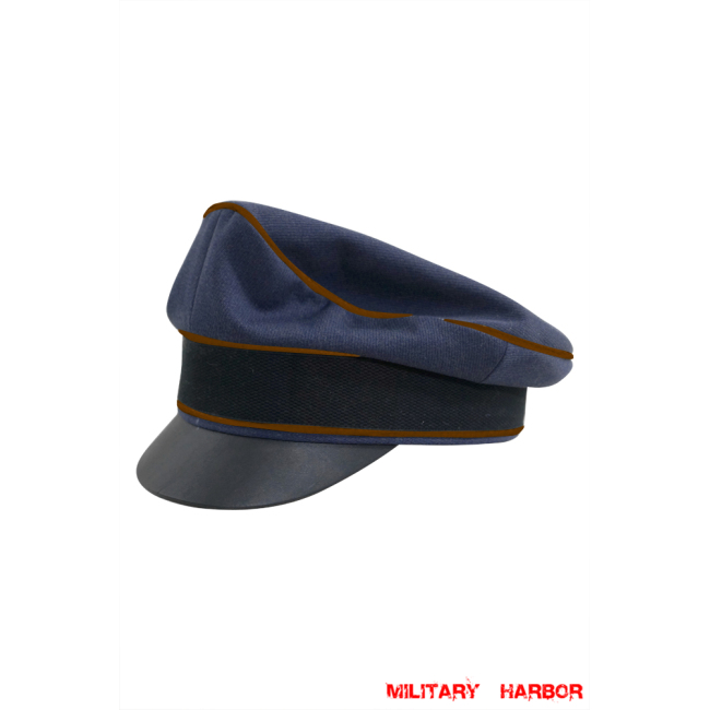 WWII German Luftwaffe Air Signals blue Gabardine Crusher Visor cap