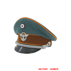 WWII German Gendarmerie 1942 Officer Wool Visor Cap With Insignias