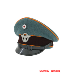 WWII German Gendarmerie EM Wool Visor Cap With Insignias