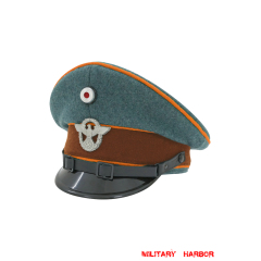 WWII German Gendarmerie 1942 EM Wool Visor Cap With Insignias