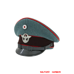 WWII German Traffic Police EM Wool Visor Cap With Insignias
