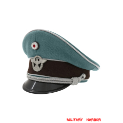 WWII German Administrative Police Gabardine Officer Visor Cap With Insignias