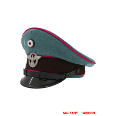 WWII German Municipal Police Gabardine EM Visor Cap With Insignias