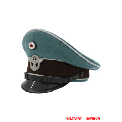 WWII German Administrative Police Gabardine EM Visor Cap With Insignias