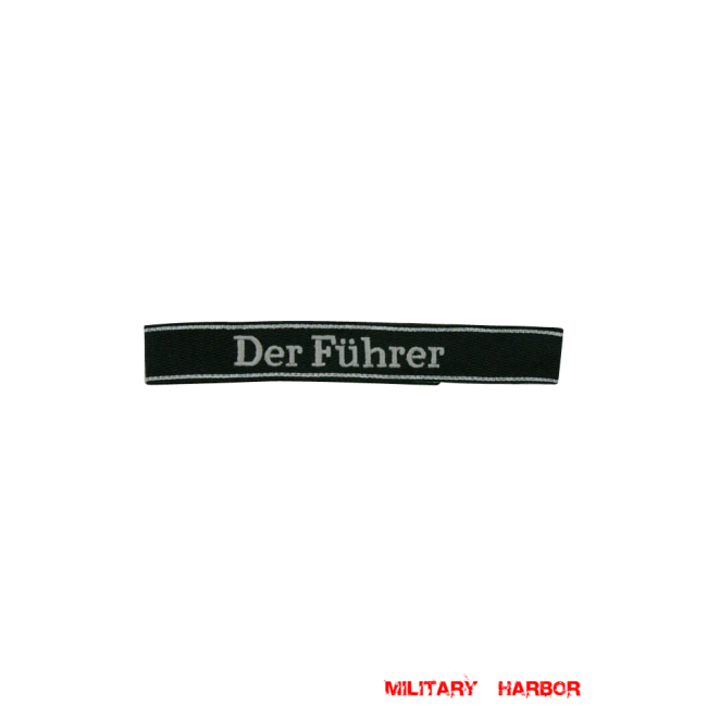 WWII German SS-VT Pz.Gren.Rgt. 4 Der Führer in latin script EM/NCO cuff title
