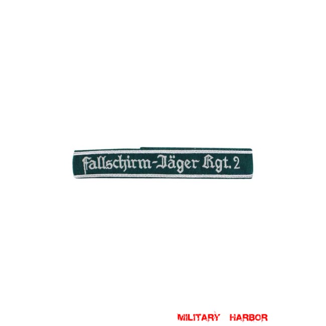 WWII German Luftwaffe Fallschirmjäger Rgt.2 NCO dark green backing cuff title