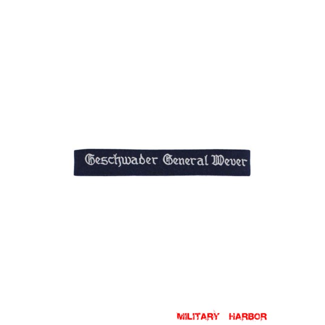 WWII German Luftwaffe Geschwader General Wever EM cuff title
