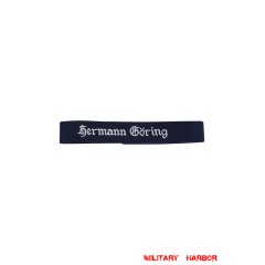 WWII German Luftwaffe Hermann Göring in Gothic script dark blue backing EM cuff title