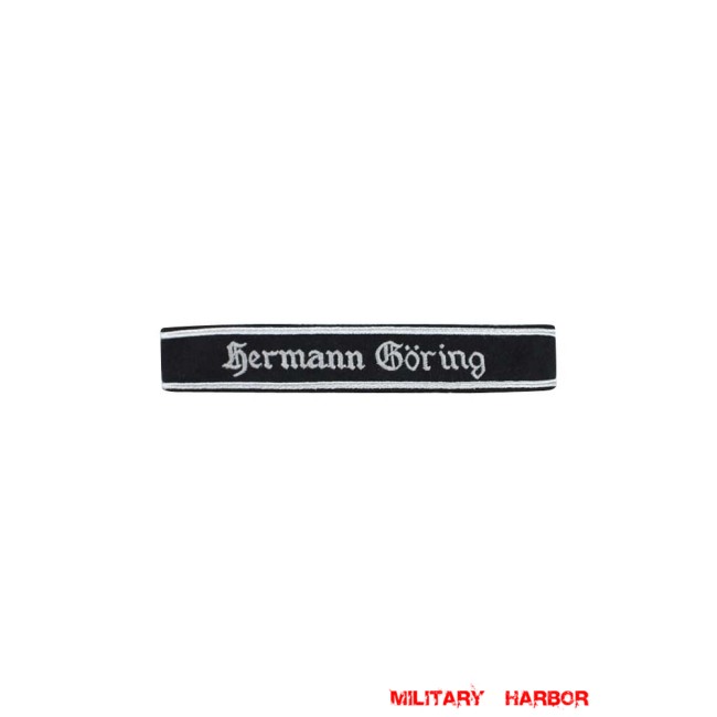 WWII German Luftwaffe Hermann Göring in Gothic script black backing NCO cuff title