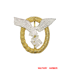 Luftwaffe Pilot/Observer Badge in Gold with Diamonds