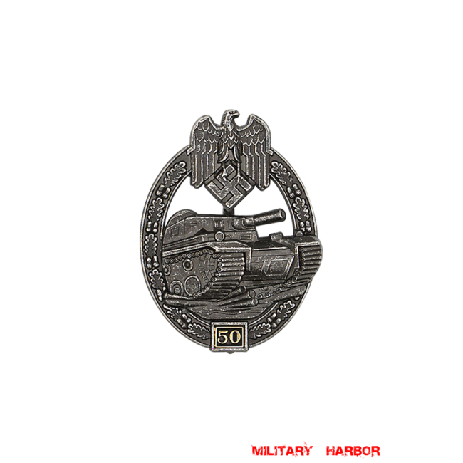 Panzer Assault Badge 50 Engagements (Antique Finish)