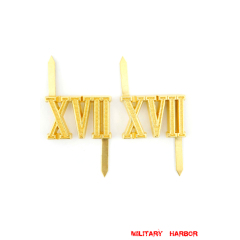 WWII German Shoulder Boards Cyphers Gold XVII VIenna 18mm 2pcs
