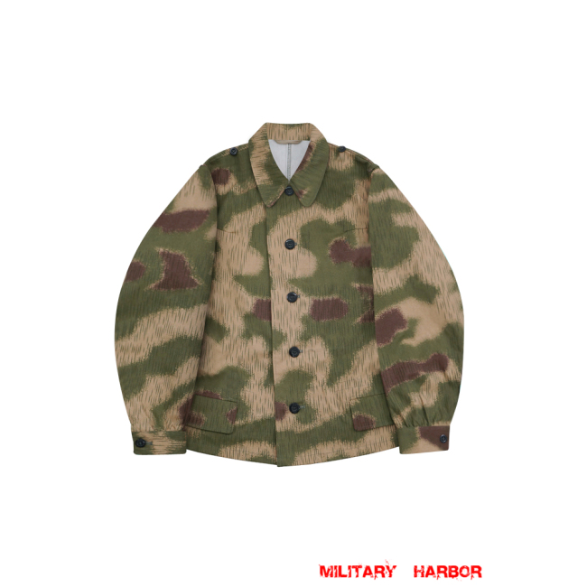 WWII German Luftwaffe Field Division Marsh Sumpfsmuster 44 Camo modified shortened smock I
