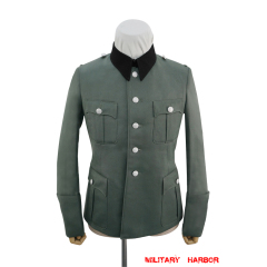 WWII German SS M36 officer Gabardine black collar service tunic Jacket