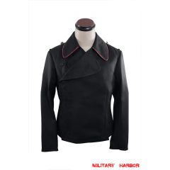 WWII German SS hot pink collar thread panzer black gabardine wrap jacket
