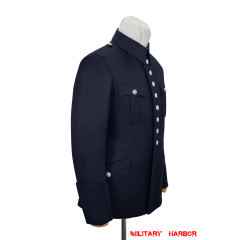WWII German Fire Police Navy Blue Gabardine Service Waffenrock Tunic