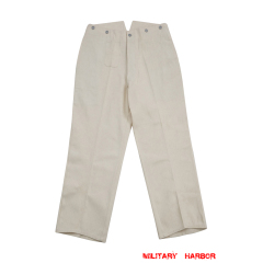 WWII German Summer HBT off-white drill service trousers