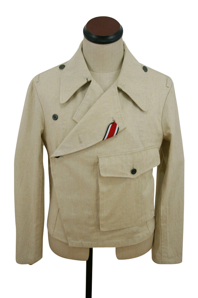 WWII German Heer panzer summer HBT off-white wrap/jacket type IICotton ...
