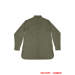 WWII German DAK Tropical Afrikakorps Olive Long Sleeve Shirt