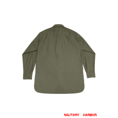 WWII German DAK Tropical Afrikakorps Olive Long Sleeve Pullover Shirt II