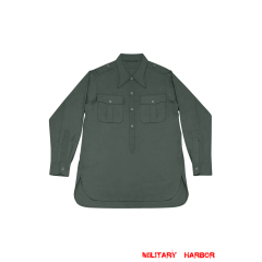 WWII German Heer SS Green-Grey Long Sleeve Pullover Shirt