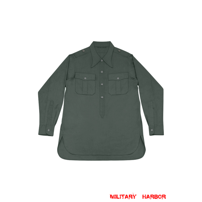 WWII German Heer SS Green-Grey Long Sleeve Pullover Shirt