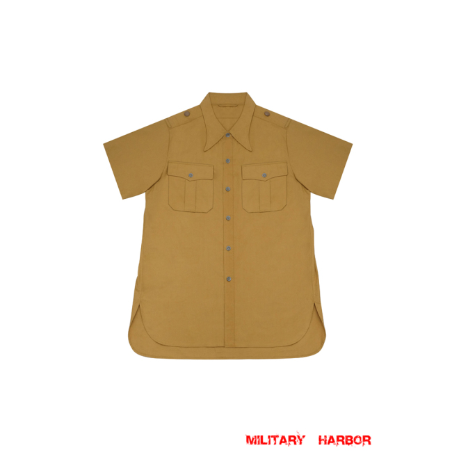 WWII German DAK Tropical Afrikakorps Sand Short Sleeve Shirt