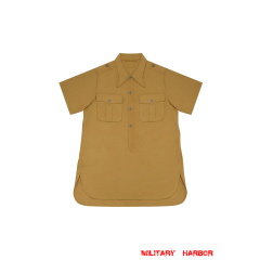 WWII German DAK Tropical Afrikakorps Sand Short Sleeve Pullover Shirt