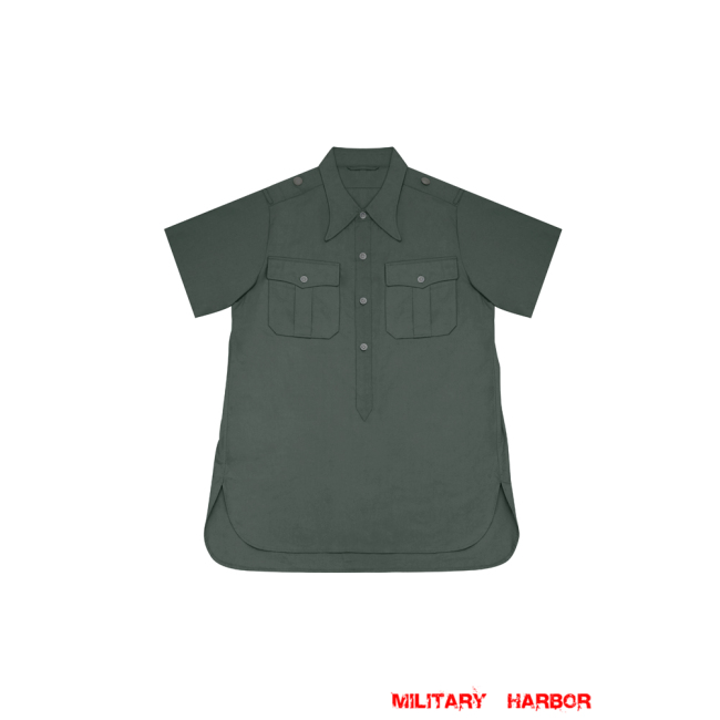 WWII German Heer SS Green-Grey Short Sleeve Pullover Shirt